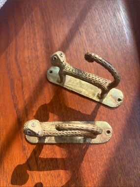 Brass Monkey Hook Wall Mounts -  Decorative Pair